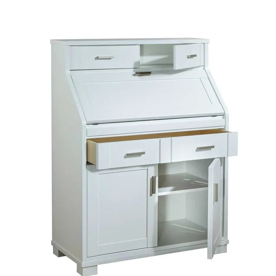 85x117x44 Scandi Chic Sekretär in Weiß - Pray^Wohnen Online