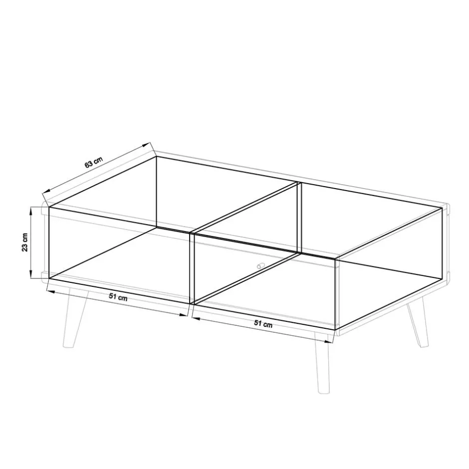 Wohnen 107x46x67 Scandi Couchtisch mit Stauraum - Cablos
