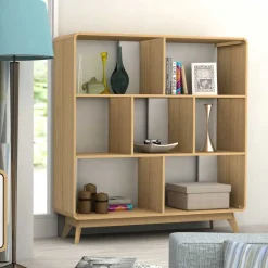 Wohnen 122x126x29 Scandi Standregal in Natur - Jendren