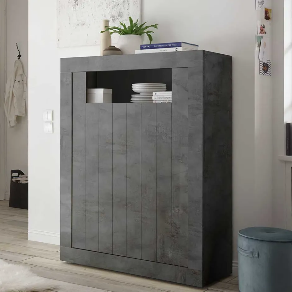 110x144x43 Schrank in Dunkelgrau Dekor - Zita^Wohnen Discount