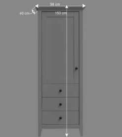 58x150x40 Schrank mit Tür und drei Schubladen - Astinion^Wohnen Hot