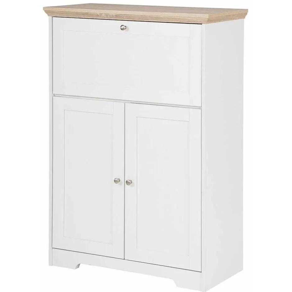 81x116x39 Schreibschrank Sekretär in Weiß - Akedra^Wohnen New