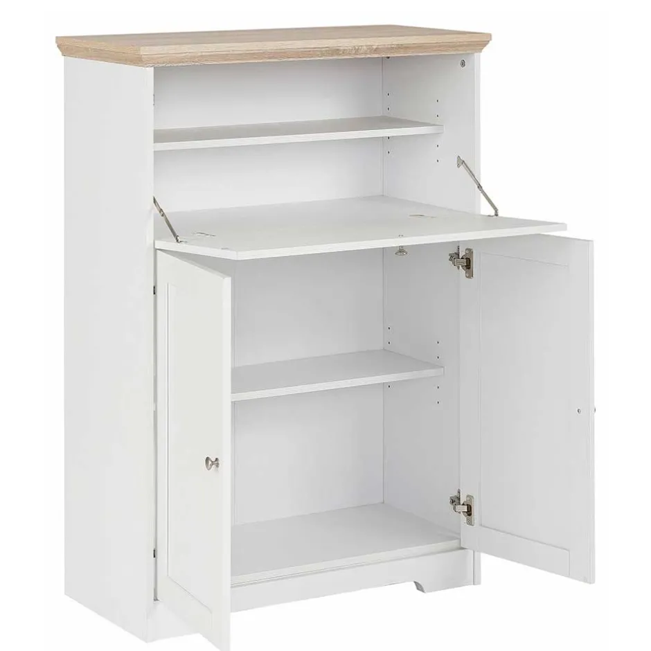 81x116x39 Schreibschrank Sekretär in Weiß - Akedra^Wohnen New