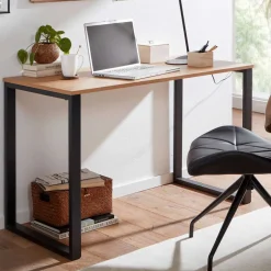 Wohnen 120x76x60 Schreibtisch in Eiche & Schwarz - Tiorondo