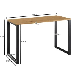 Wohnen 120x76x60 Schreibtisch in Eiche & Schwarz - Tiorondo