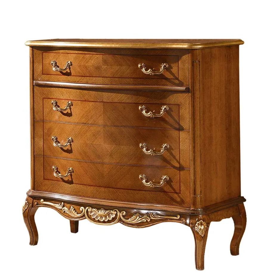 Wohnen 101x100x46 Schubladen-Kommode in Nussbaum - Aciara