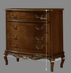 Wohnen 101x100x46 Schubladen-Kommode in Nussbaum - Aciara