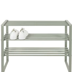 Wohnen 70x49x29 Schuhregal aus Stahl in Graugrün - Citro