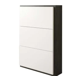 Wohnen 80x120x27 Schuhschrank in Weiß & Schwarzgrau - Burano