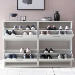 120x81x24 Schuhschrank mit 4 Klappen - Tudan^Wohnen Best