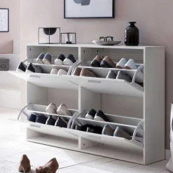 120x81x24 Schuhschrank mit 4 Klappen - Tudan^Wohnen Best