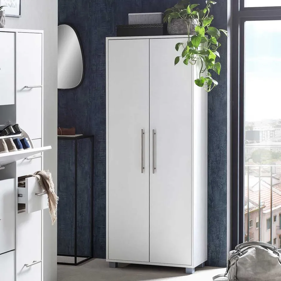 65x164x30 Schuhschrank mit Doppeltür in Weiß - Yoco^Wohnen Sale