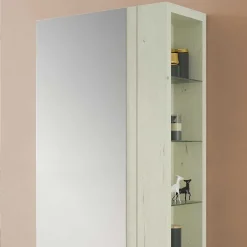 Wohnen 63x180x35 Schuhschrank mit Seitenregal & Spiegeltür - Bizkaia