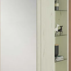 Wohnen 63x180x35 Schuhschrank mit Seitenregal & Spiegeltür - Bizkaia