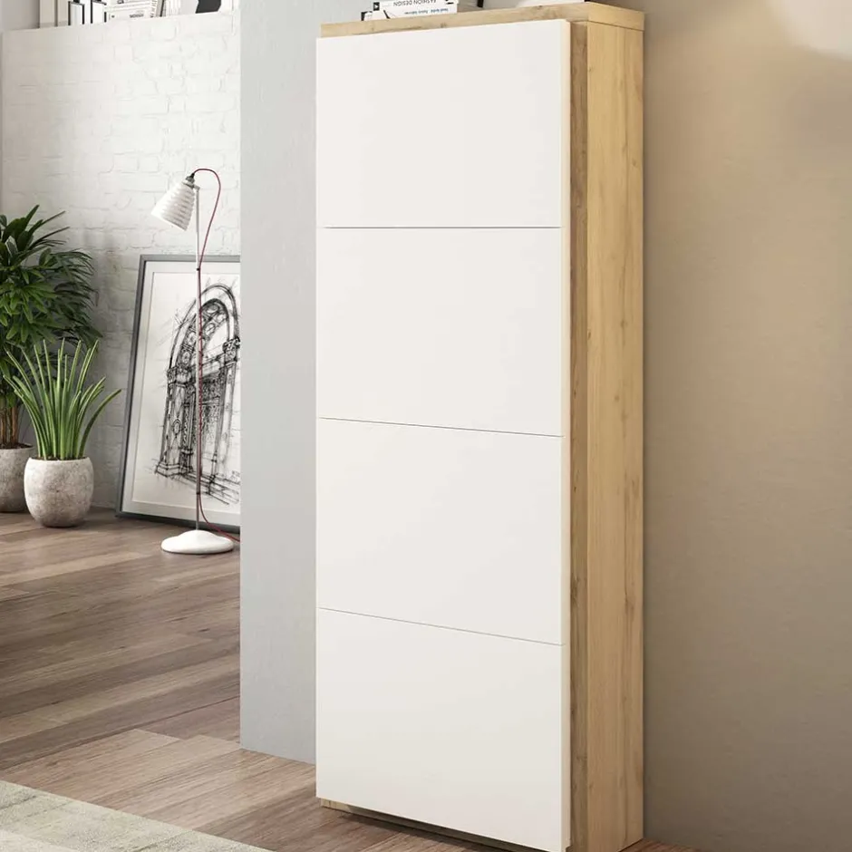 60x154x27 Schuhschrank mit vier Klappfächern - Cernal^Wohnen Outlet