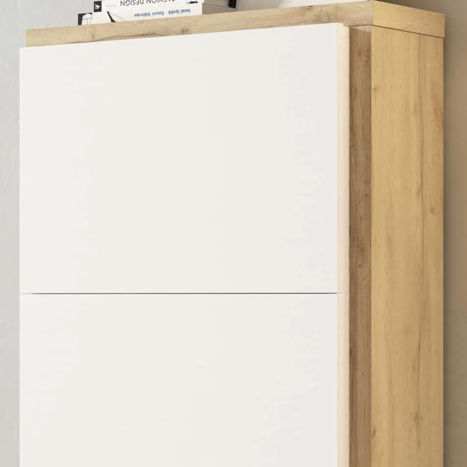 60x154x27 Schuhschrank mit vier Klappfächern - Cernal^Wohnen Outlet