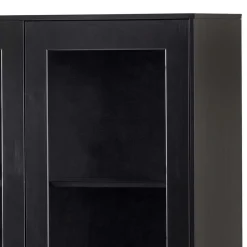 100x155x40 Schwarze Vitrine mit Doppeltür - Neptunus^Wohnen Online