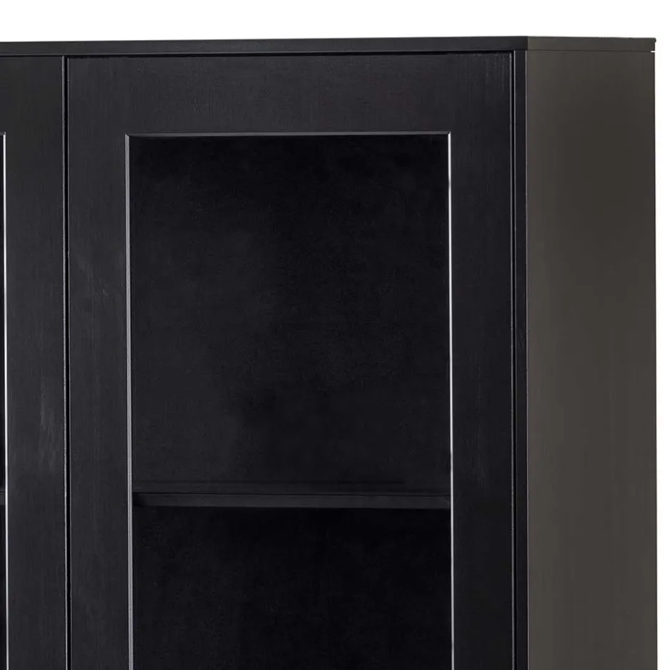 100x155x40 Schwarze Vitrine mit Doppeltür - Neptunus^Wohnen Online