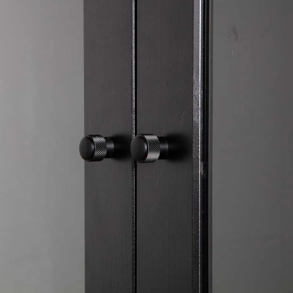 100x155x40 Schwarze Vitrine mit Doppeltür - Neptunus^Wohnen Online