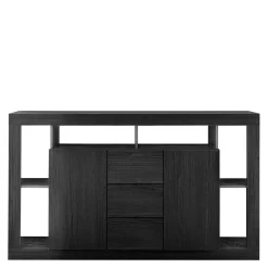 Wohnen 172x102x42 Schwarzes Sideboard in Holzoptik - Bihar