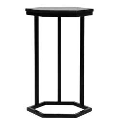 Wohnen 40x62x40 Sechseck Beistelltisch in Schwarz - Palium