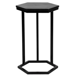 Wohnen 40x62x40 Sechseck Beistelltisch in Schwarz - Palium