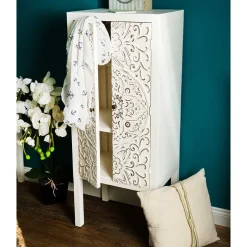 Wohnen 50x121x36 Shabby Chic Schrank mit Ornament Muster - Acacio