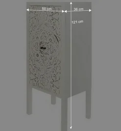 Wohnen 50x121x36 Shabby Chic Schrank mit Ornament Muster - Acacio