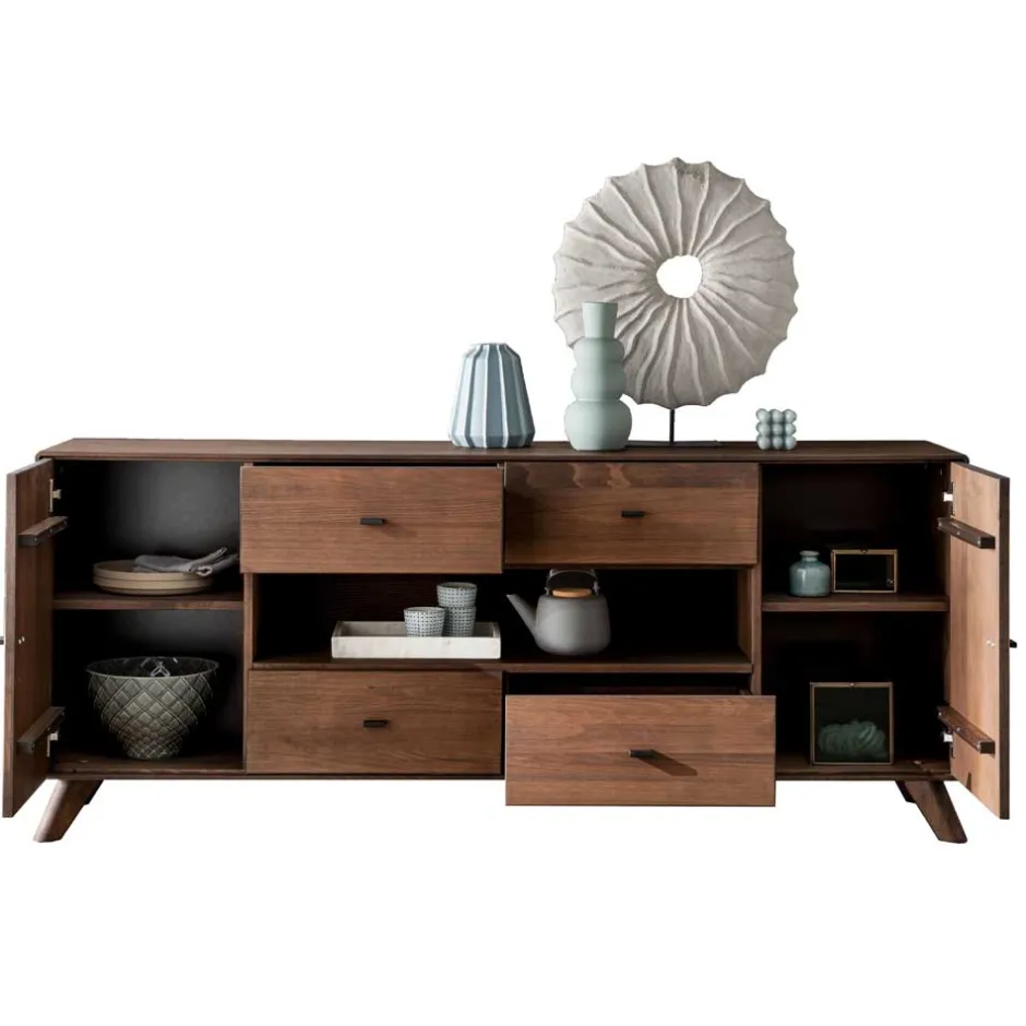 Wohnen 180x75x40 Sideboard aus Kernbuche Braun - Malawi