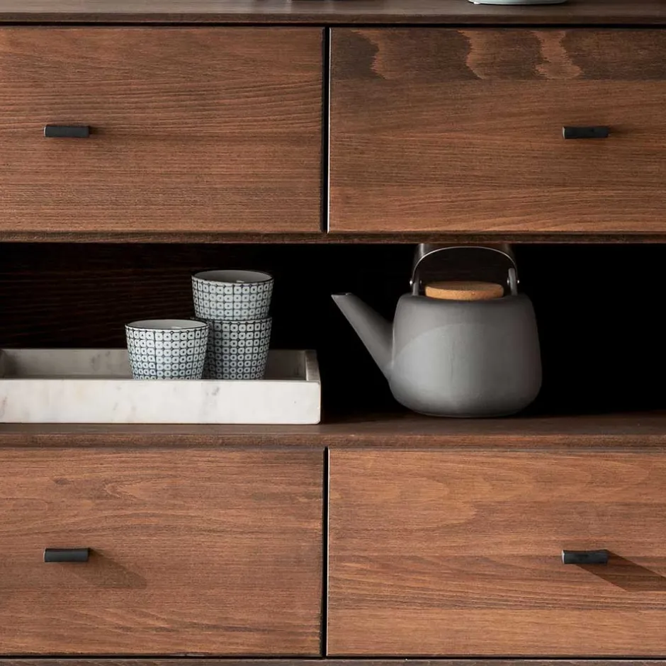 Wohnen 180x75x40 Sideboard aus Kernbuche Braun - Malawi