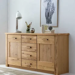 165x87x44 Sideboard in Asteiche auf Sockel - Zamron^Wohnen Discount