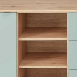 240x77x44 Sideboard in Graugrün und Wildeiche - Yoan^Wohnen