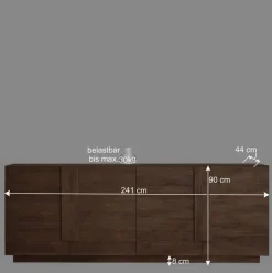 Wohnen 241x90x44 Sideboard in Natur Holzoptik - Basento II