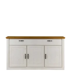 Wohnen 157x86x42 Sideboard in Weiß & Kiefer - Nuita