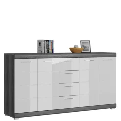 165x85x37 Sideboard in Weiß HG & Grau - Nancys^Wohnen Sale