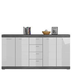 165x85x37 Sideboard in Weiß HG & Grau - Nancys^Wohnen Sale