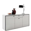 Wohnen 183x89x44 Sideboard in Weiß mit Schwarzgrau - Loazin