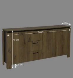 180x86x38 Sideboard in Zinneiche Optik - Traudarian^Wohnen Discount