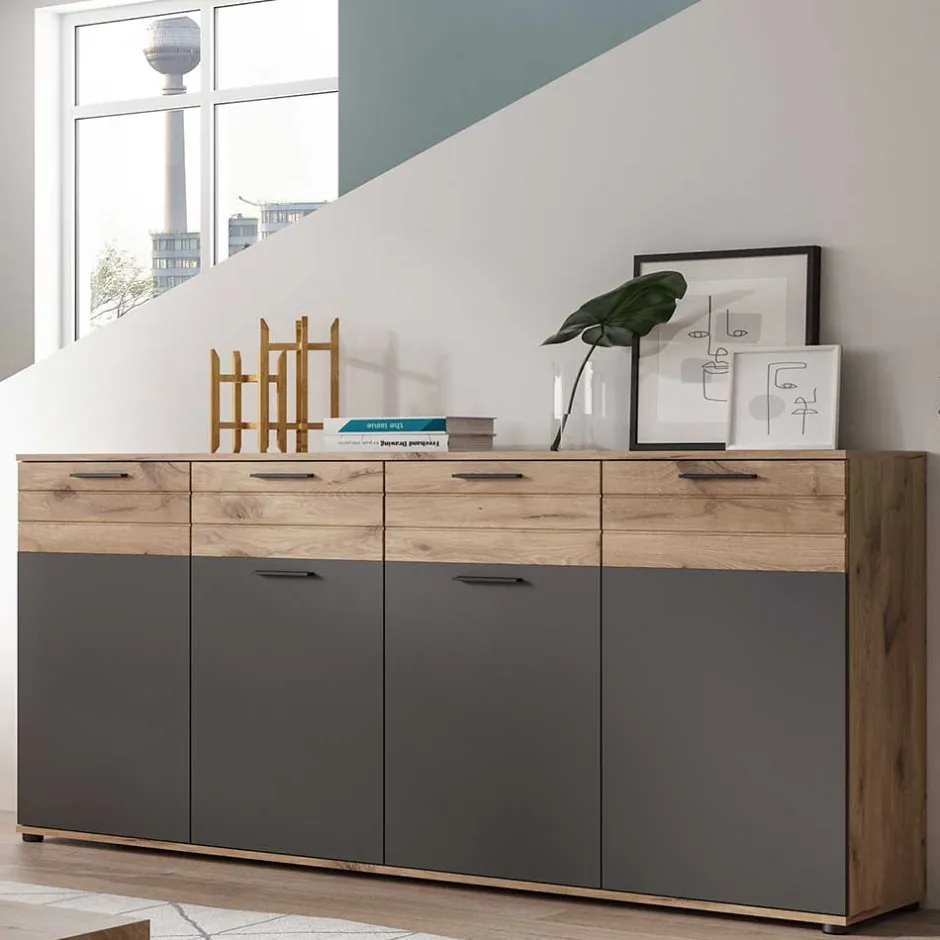 Wohnen 180x87x40 Sideboard mit 2 Schubladen & 4 Türen - Lucios