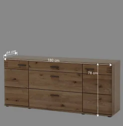 180x78x44 Sideboard mit Furnier Eiche Bianco - Crupean^Wohnen