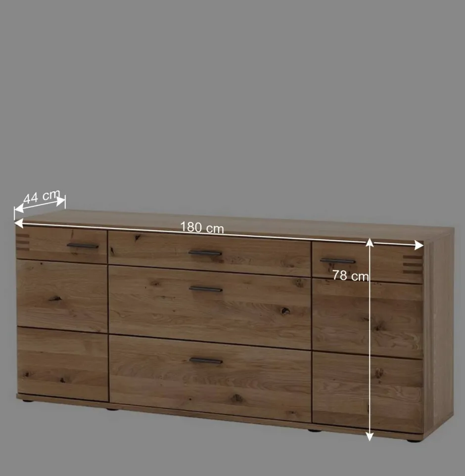 180x78x44 Sideboard mit Furnier Eiche Bianco - Crupean^Wohnen