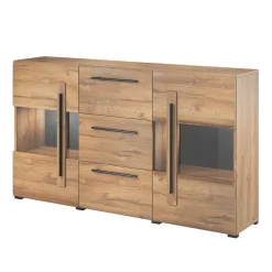180x86x39 Sideboard mit Glaseinsätzen in Eiche NB - Aberdeen^Wohnen