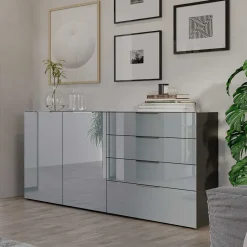 Wohnen 184x102x42 Sideboard mit Glasfront - Ruudy