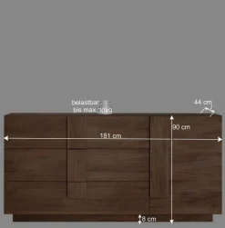 181x90x44 Sideboard mit sechs Schubladen & Tür - Basento^Wohnen Clearance