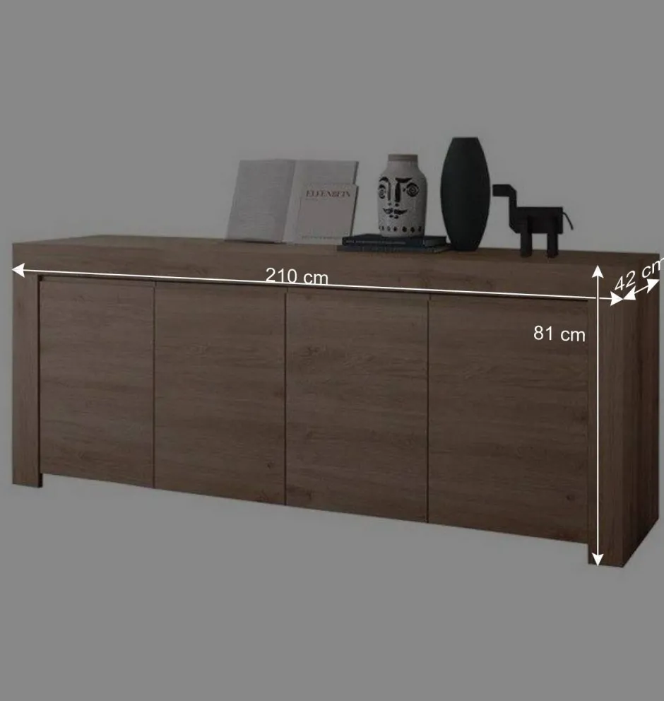 Wohnen 210x81x42 Sideboard mit zwei Doppeltüren - Karika
