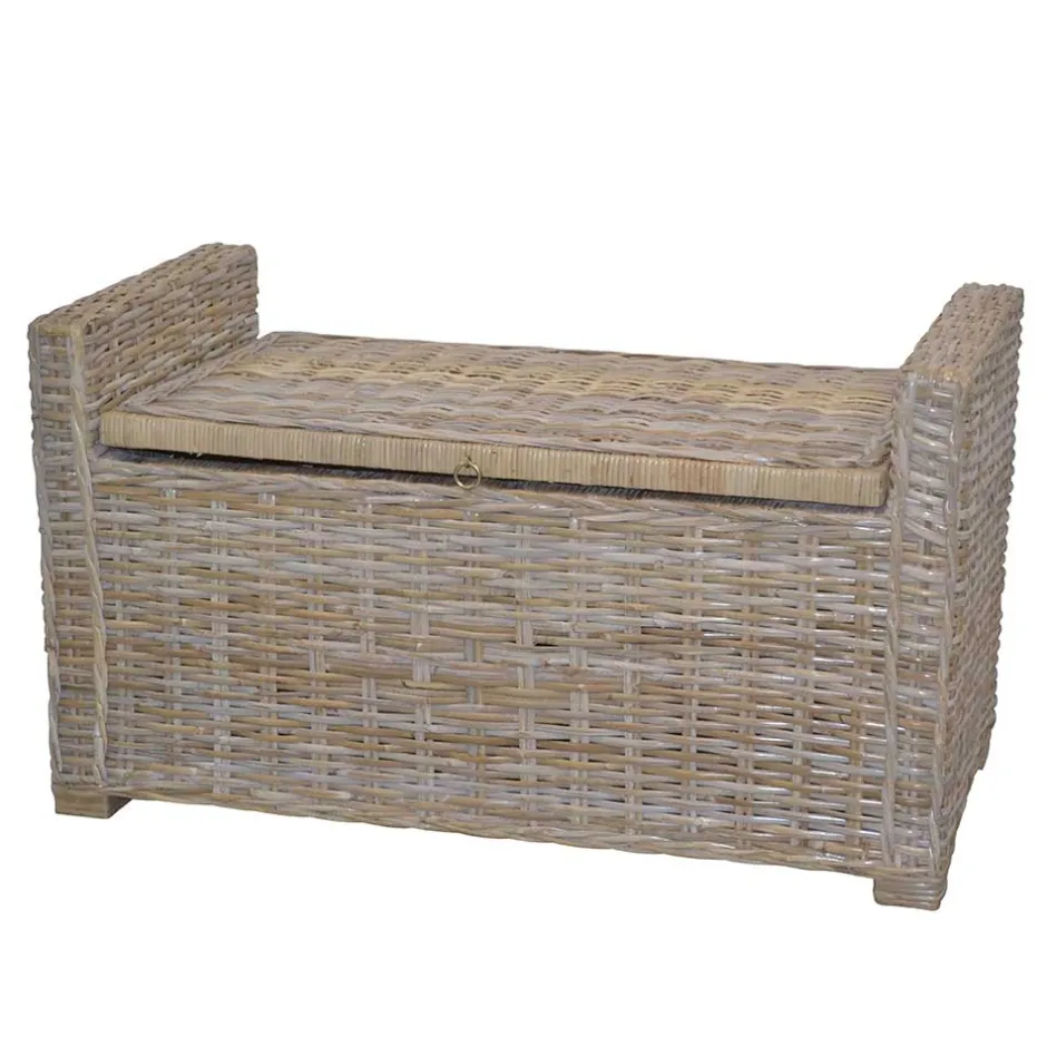 Wohnen 90x51x45 Sitztruhe aus Rattan Geflecht - Oleda