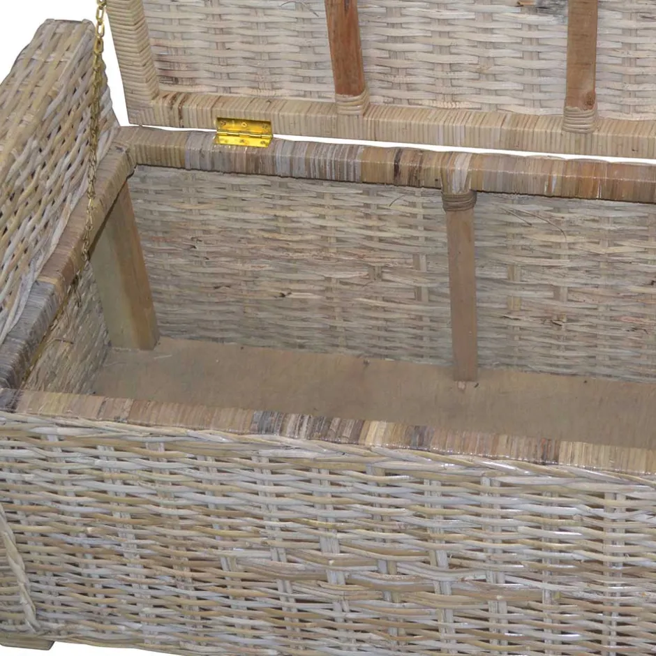 Wohnen 90x51x45 Sitztruhe aus Rattan Geflecht - Oleda