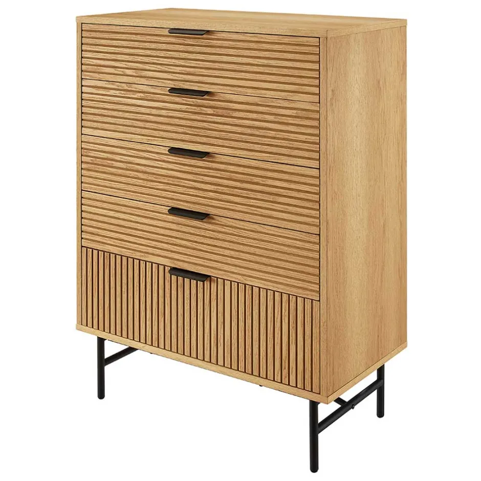 80x113x40 Skandi Hochkommode in Eiche - Piassona^Wohnen Outlet