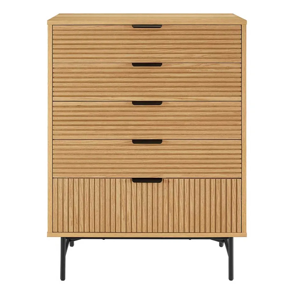 80x113x40 Skandi Hochkommode in Eiche - Piassona^Wohnen Outlet