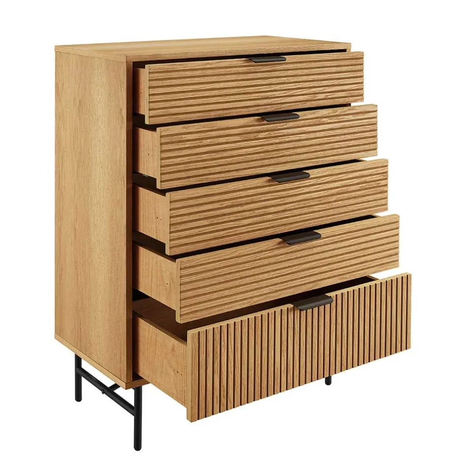 80x113x40 Skandi Hochkommode in Eiche - Piassona^Wohnen Outlet